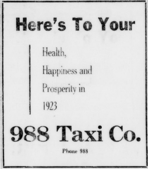 988 Taxi Advertisement