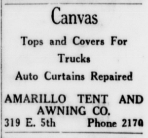 Amarillo Tent and Awning Advertisement
