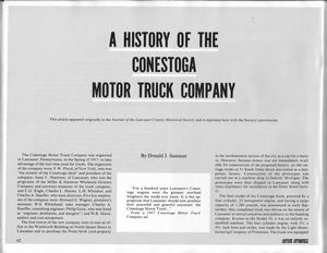 Conestoga Motor Truck