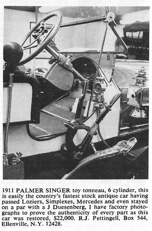 1911 Palmer-Singer Classified Ad