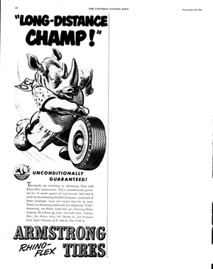 1951 Armstrong Rhino-Flex Tires Advertisement