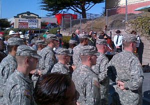 Military personnel at the JAZZ BRT opening.