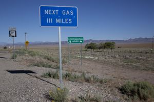 Next Gas 111 Miles Sign