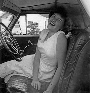 Woman in Classic Car