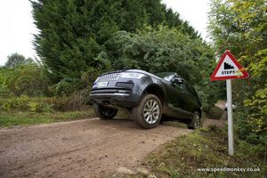 off-roading in a Range Rover Sport