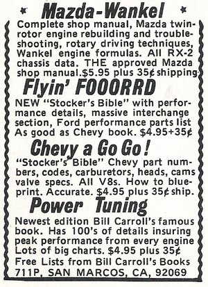 Bill Carroll's Books Advertisement