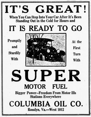 Columbia Oil Super Advertisement