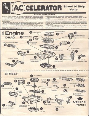 Chevrolet Corvette ACcelerator Street 'N' Strip 'Vette AMT Model Kit Instructions