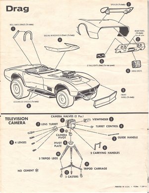 Chevrolet Corvette ACcelerator Street 'N' Strip 'Vette AMT Model Kit Instructions