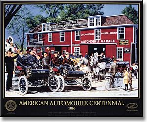 Horse-Drawn to Horseless Carriage - 1905 Oldsmobile Curved Dash Art