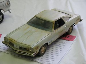 Weathered 1975 Oldsmobile Cutlass Model Car