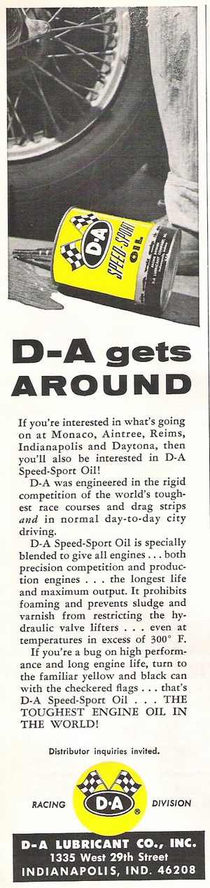 D-A Speed Sport Oil Advertisement