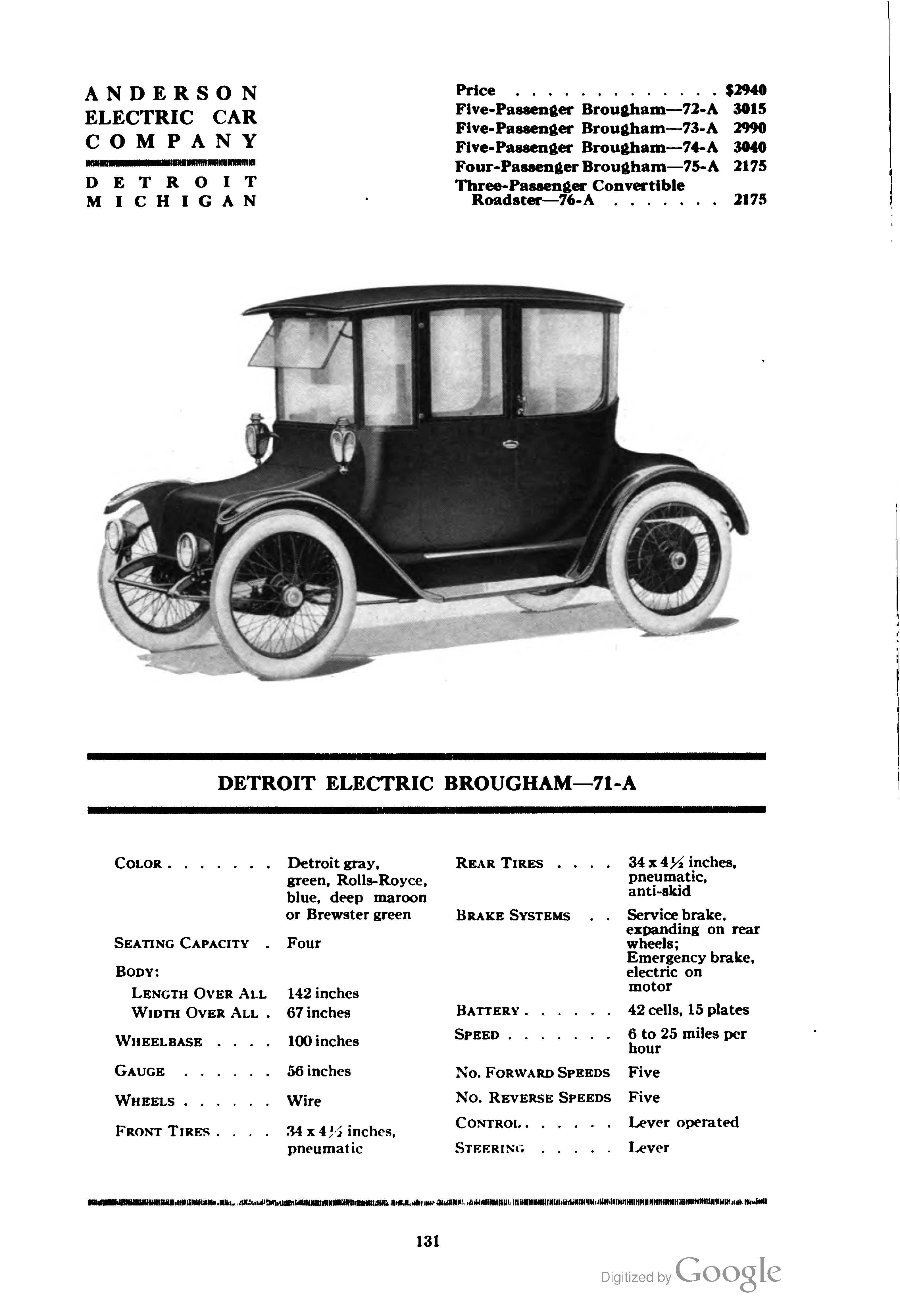 Detroit Electric The Crittenden Automotive Library