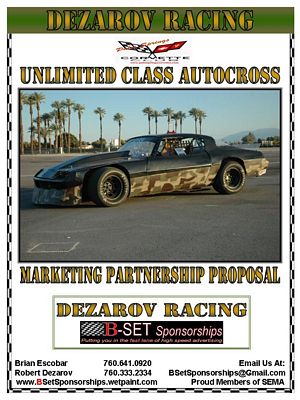 Robby Dezarov Unlimited Class Autocross Marketing Partnership Proposal