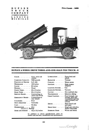 Duplex 4-Wheel Drive Three-and-One Half Ton Truck (E)