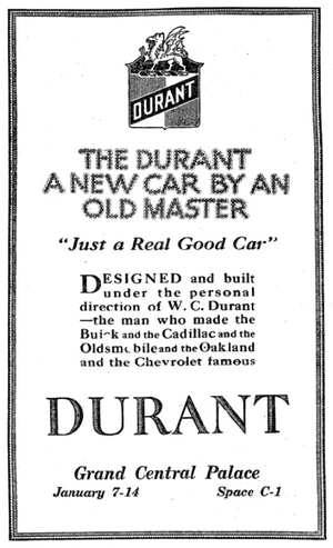 1922 Durant Advertisement
