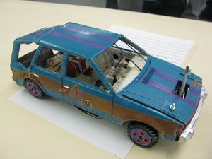 1985 Ford Escort Station Wagon Demolition Derby Model Car