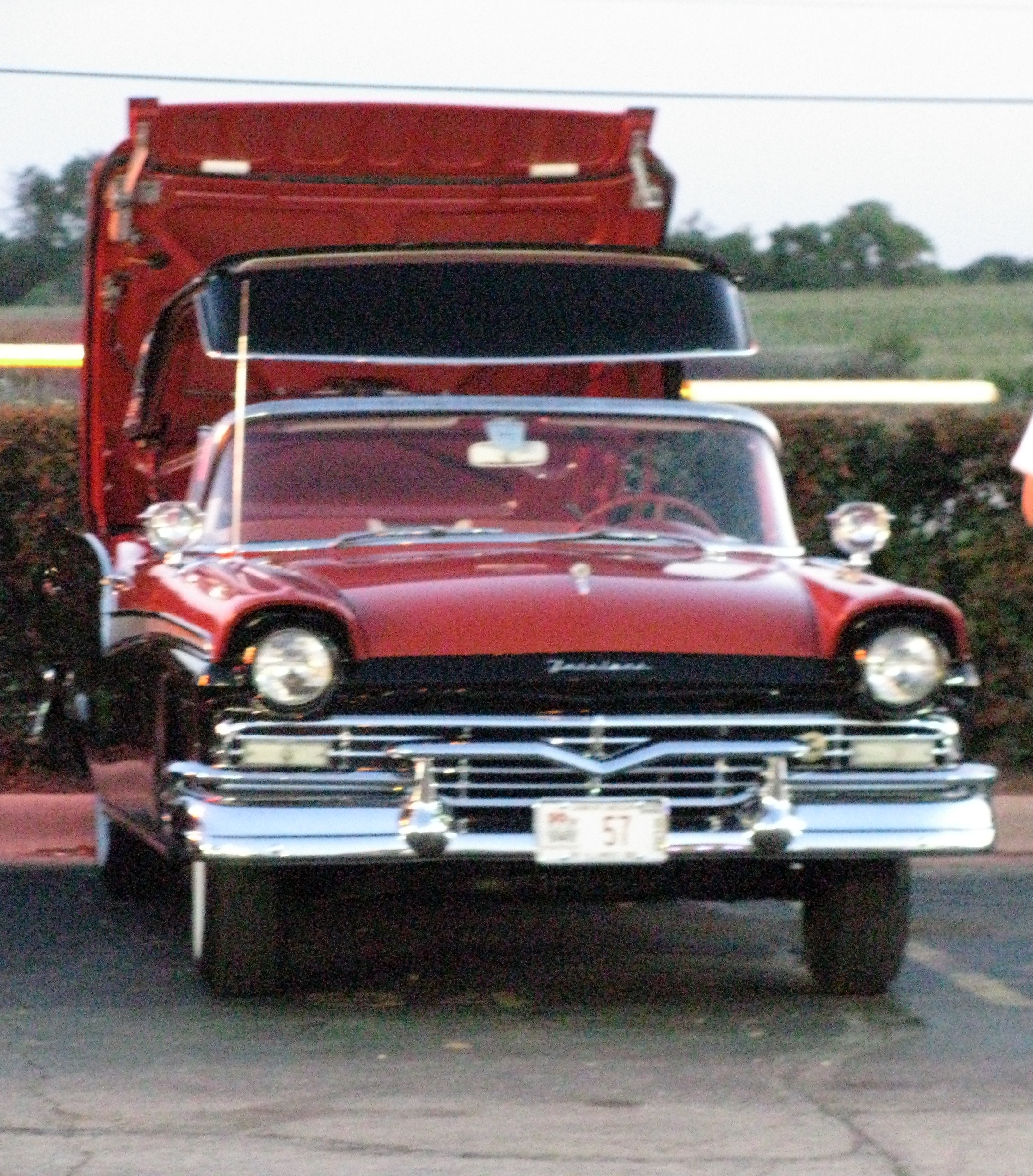 This Beautiful Car is a 1958 Ford Fairlane 500 Skyliner, very nice photo!