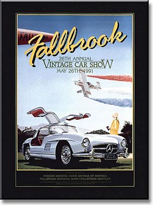 1991 Fallbrook Vintage Car Show Poster - 1954 Mercedes-Benz 300SL