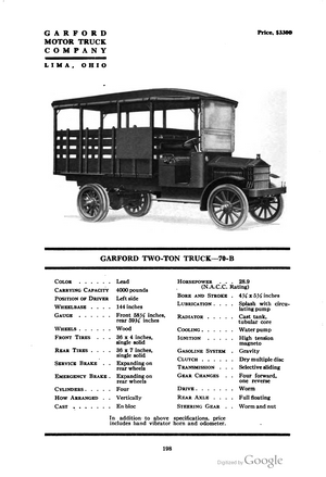 Garford Two-Ton Truck 70-B