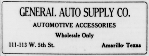 General Auto Supply Advertisement