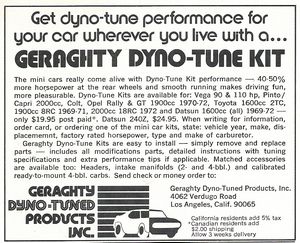 Geraghty Dyno-Tuned Products, Inc. Advertisement