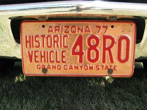 Arizona 1977 Historic Vehicle License Plate