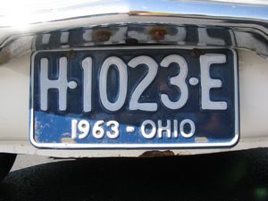 1963 Ohio License Plate