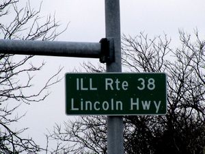 Illinois Route 38/Lincoln Highway Sign