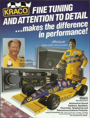 1986 Kraco IndyCar Michael Andretti Advertisement