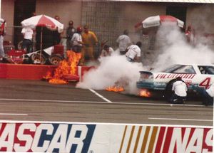 1988 Sterling Marlin Car at the 1988 Champion 400 Pit Fire