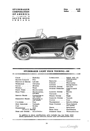 Studebaker Model SH Light Four Touring