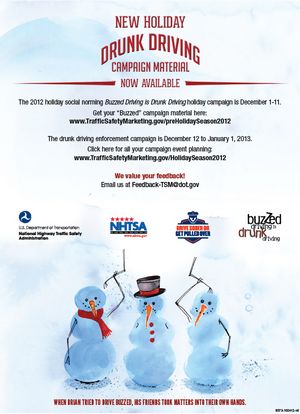 Holiday Drunk Driving 2012 Campaign Material Announcement
