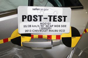 2013 Chevrolet Malibu ECO 1SA - Post-Test Left Rear Door Latch Close-up