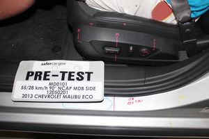 2013 Chevrolet Malibu ECO 1SA - Pre-Test Close-up Left Side View of Driver Seat Track