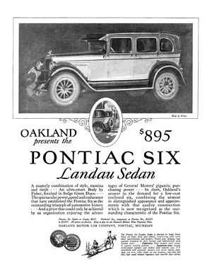 1926 Pontiac Six Advertisement