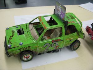 1985 Volkswagen Rabbit Demolition Derby Model Car