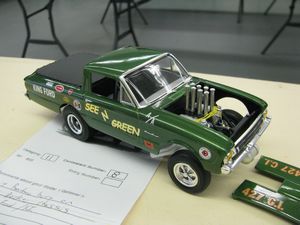 See N Green Ford Ranchero Drag Car Model