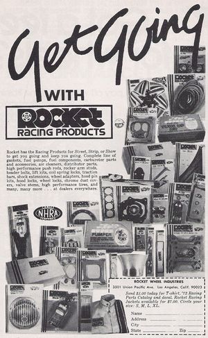 Rocket Racing Products Advertisement