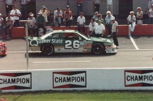 1987 Morgan Shepherd Car at the 1987 Champion Spark Plug 400