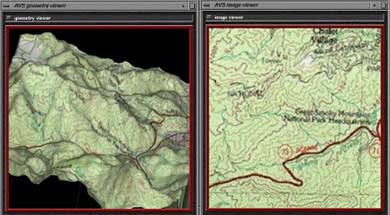 2-D and 3-D maps showing GIS models of roads around Gatlinburg, TN