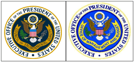 Images of two seals from the Exec. Office of the US President: Council on Environmental Quality and Office of Management and Budget
