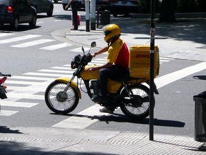 DHL Motorcycle in Buenos Aires