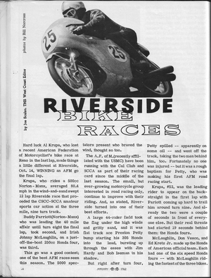 1961 Riverside Motorcycle Races