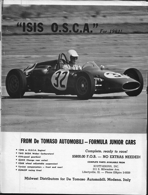 1962 DeTomaso ISIS O.S.C.A. Formula Junior