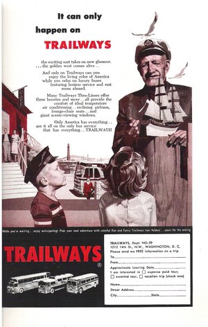 Trailways Bus Line Advertisement