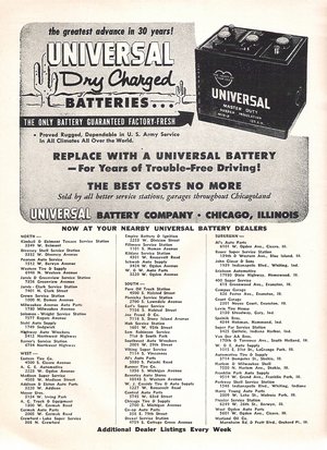 Universal Battery Company Advertisement
