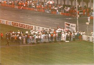 1989 Rusty Wallace Car at the 1989 Champion Spark Plug 400 Victory Lane