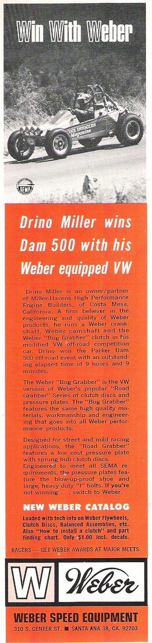 Weber Speed Equipment Drino Miller Advertisement