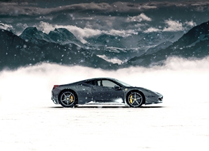 Ferrari 458 Italia on snow